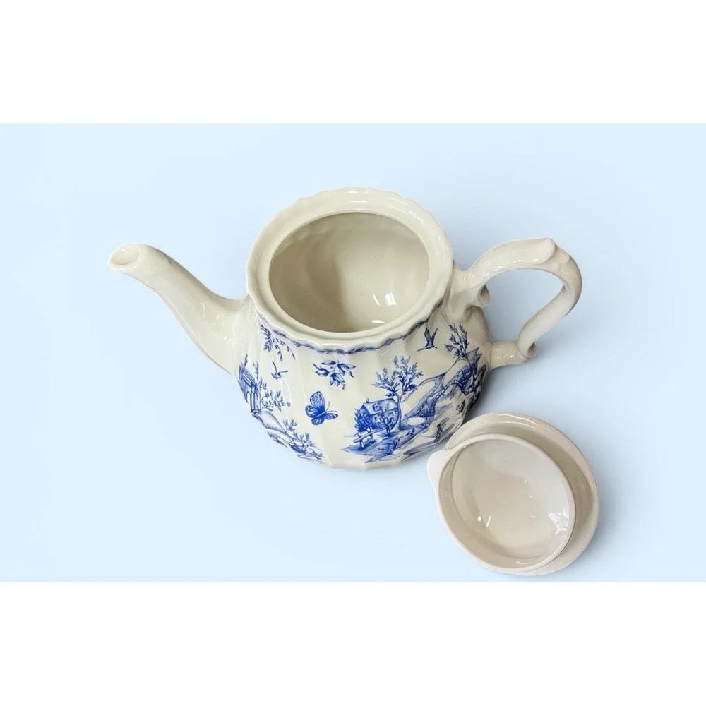 Churchill Toile China Teapot Tea Pot Countryside Butterfly Bird Vintage England